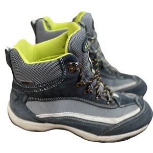 LL Bean Primaloft Tek 2.5 Hiking Boot 9 Gray Lime Blue Suede Waterproof